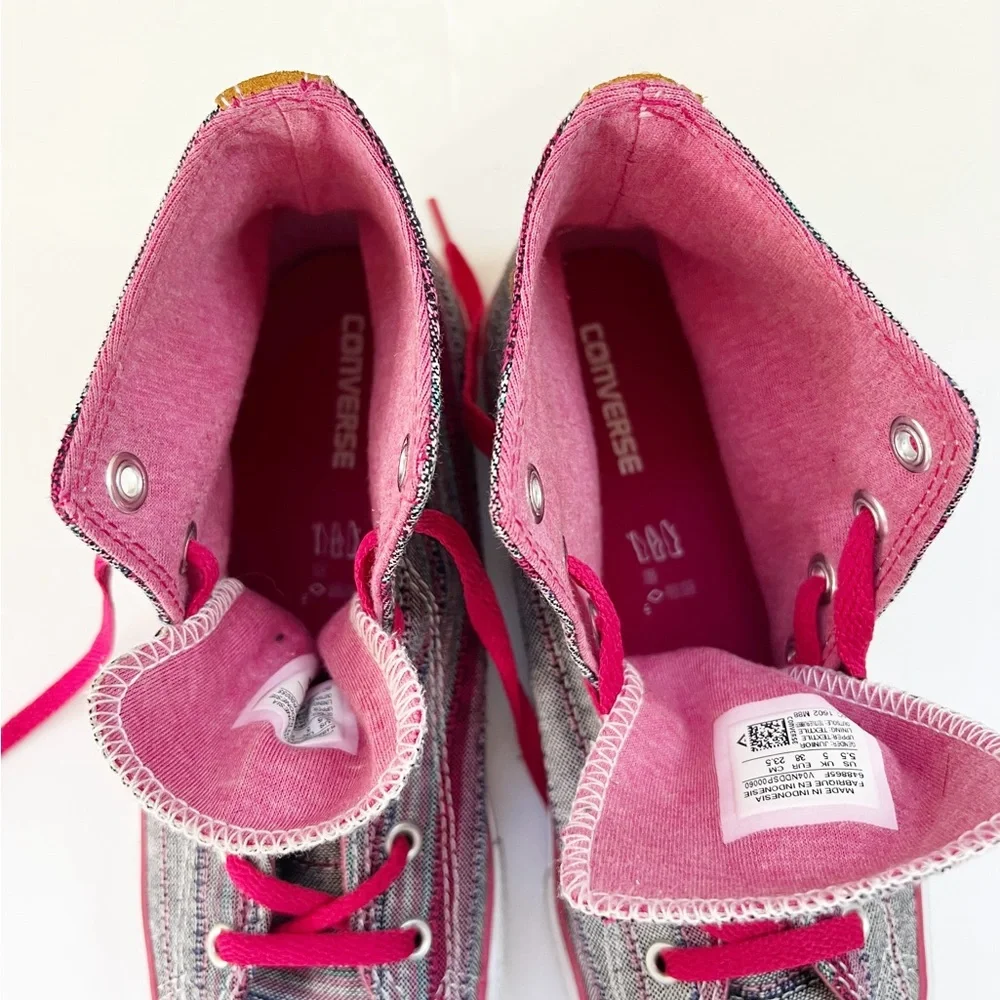 CONVERSE "CHUCK TAYLOR" CT HI in colors BERRY PINK JUNIOR 5.5 - Picture 13 of 14